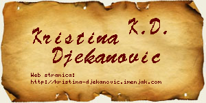 Kristina Đekanović vizit kartica